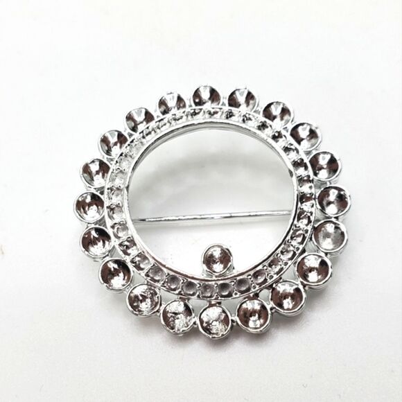 🟢3/$19🟢 2x Silver Round Brooch Setting Mounting Pin Blank DIY Jeweler - Picture 2 of 6